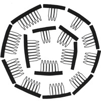 Peignes à perruque en acier inoxydable personnalisés à 3-7 dents, clips en polyester pour perruques humaines à dentelle frontale – Vente en gros