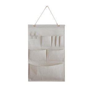 Sac de rangement mural en tissu de coton, organisateur suspendu rectangulaire sans perforation pour dortoir, chambre à coucher, pochette pour téléphone portable - Product Image 1