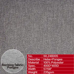 Sản xuất bán buôn tùy chỉnh dệt Polyester 100% P 400D * 400D 235gsm loại Tơ Sống ủng hộ Hebe Faux như linen vải