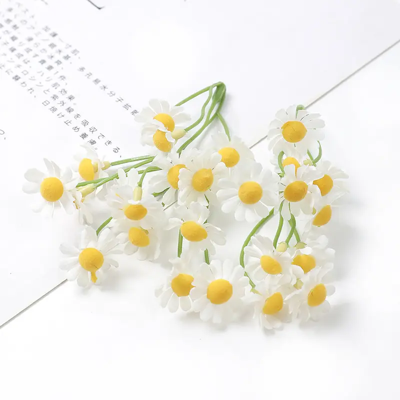 Mini daisy artificial flowers wholesale Flower head for wedding event decoration flower wall valentines day decor