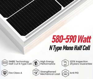 220 V doppio lato pannelli solari 590w 580w 550w Mono cristallino Topcon tetto solare sistema di pannelli per la casa - Product Image 2