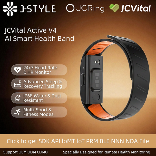 JCVital 2501 SDK APL OEM ODM Smart Medical Band with AI Based Health Monitor Fitness Health Tracker Women Features