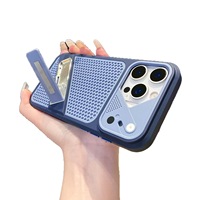Coque antichoc mate à dissipation thermique pour iPhone 17/11/12/13 Pro Max/14/15/16 Plus/18 avec support et sac OPP