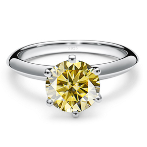 Bagues de fiançailles en moissanite classique 1C, forme ronde, argent 925, <span class=keywords><strong>bijoux</strong></span>, cadeau de fête, taille 5-9, <span class=keywords><strong>bijoux</strong></span> fins - Product Image 6