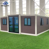Maison préfabriquée moderne extensible à double aile de 20, 30 ou 40 pieds, personnalisable 1 à 4 chambres pour projets de villas, maison conteneur