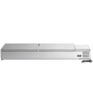 Diskon Besar 304 Tampilan Salad Stainless Steel Kabinet Saladette Bar Dapur Salad Bar