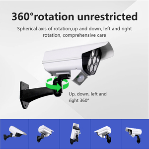 Caméra factice de sécurité CCTV avec <span class=keywords><strong>alarme</strong></span> sonore, détecteur de mouvement PIR solaire extérieur à télécommande, antivol, intrusion - Product Image 5