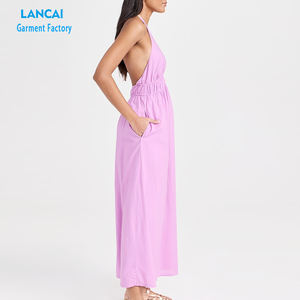 Personalizado de moda vestido de las mujeres Niñas Poliéster Gasa Algodón Spandex Volver Elástico Personalizado de moda Casual al por mayor - Product Image 3