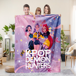 Couverture décorative en flanelle imprimée Kpop Demon Hunters, dessin animé Kawaii, anime, literie personnalisée pour enfants et bébés - Product Image 4