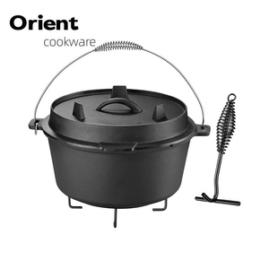 Olla Holandesa para Camping, Olla de Hierro Fundido Precurada con Tapa para Usar en el Horno o en la Estufa para Estofar - Product Image 1