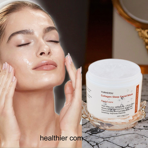 Maschera Notturna al Collagene <span class=keywords><strong>con</strong></span> Etichetta Privata, Maschera Viso Anti-Età <span class=keywords><strong>con</strong></span> Acido Ialuronico e Vitamina C, Idratazione Profonda e Rassodante - Product Image 1