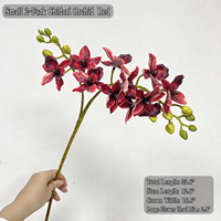 Supplier Grosir HGA Bunga Anggrek Phalaenopsis Buatan, Tangkai Tunggal, Sentuhan Realistis, Anggrek Palsu untuk Dekorasi Pesta Pernikahan