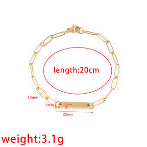 Dropshipping nueva llegada acero inoxidable 18K PVD sin deslustre logotipo personalizado encanto colgante pulsera - Product Image 3