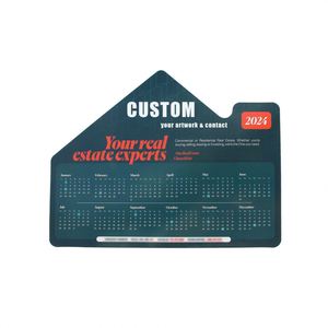 Imán de nevera promocional de alta calidad con forma de casa, de papel, con calendario y tarjeta de presentación personalizada para agentes inmobiliarios - Product Image 4