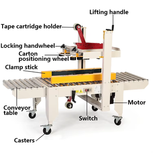 Carton Box Sealing Machine for Warehouse Cartons with Auto Lid <b>Folding</b> & Durable Cylinder & No Air Leakage - Product Image 6