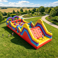 Parcours d'obstacles gonflable pour enfants et adultes, toboggan commercial en PVC, souffleur inclus, taille personnalisée, vente en gros