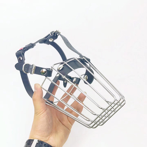 Bozal para Perros Equinos, Multitamaño, Acero Inoxidable y Cuero con Patrón Sólido y Decoración de Cintas, Entrenador de Perros Grandes - Product Image 3