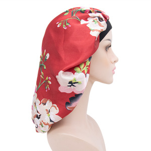 MADESHINE Bonnet de nuit en satin de soie monocouche <span class=keywords><strong>extra</strong></span> large à large bord floral pour la douche et l'usage quotidien - Product Image 3