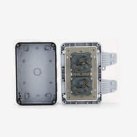 Boîtier double prise EU étanche IP66, prise murale extérieure 16A 250V avec couvercle résistant aux intempéries