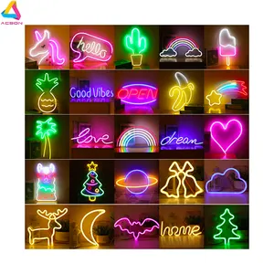 Wall Art Sign Bedroom Decoration Rainbow Hanging Fashion Custom Neon Animal Lights Night Lamp Led Neon Light For Home Party