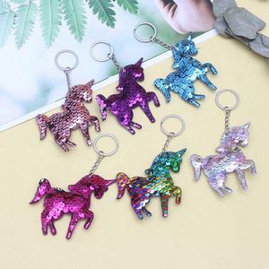 Licorne pendentif breloques sac voiture tentures cheval porte-clés licorne cheval porte-clés coloré arc-en-ciel paillettes paillettes cheval porte-clés - Product Image 2