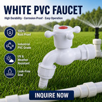 Robinet à manivelle à quatre boutons en PVC de Chine, robinet à filetage externe tout plastique pour l'irrigation, usage domestique et extérieur, vente en gros OEM