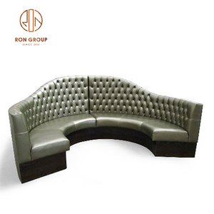 Nouvelle conception, mobilier de nuit-club, d'hôtel et de restaurant économique, canapé en cuir PU en forme de <span class=keywords><strong>U</strong></span> avec mousse haute densité, sièges de banquette à coins arrondis - Product Image 5