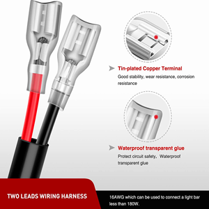 16AWG 10FT Kauçuk Kaplı Saf Bakır Kablo Kablo Demeti Uzatma Kiti LED Işık Barları Sürüş Sis Lambaları Kamyon Otomobil için - Product Image 4