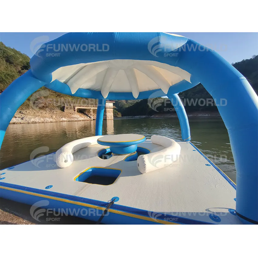 Floating Island Inflatable Boat Tent Sun Shelter Lounge Platform for Yachts