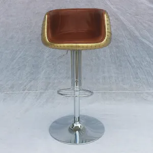 Ghế Quán <span class=keywords><strong>Bar</strong></span> Hàng Không Bằng Nhôm Bằng Da Cổ Điển Có Thể Điều Chỉnh Độ Cao Cho Câu Lạc Bộ Nhà Bếp Nhà Hàng - Product Image 1