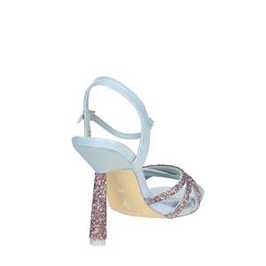 Sandalias de tacón para mujer Menbur 24790 con tiras de purpurina rosa y punta cuadrada - Product Image 3