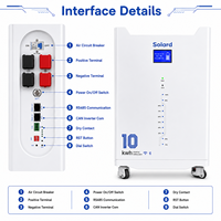 Batería de Almacenamiento Residencial Inteligente WIFI de 200Ah LiFePO4 y 10kWh, Económica y de Alta Eficiencia para Apartamentos