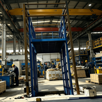 Özel Yapım 8m 2 Ton Mini Çalışma Platformu Hidrolik Çelik Yük Asansörü Mobil Yük Asansörü Merdivenli Vinç Uzaktan Kumandalı