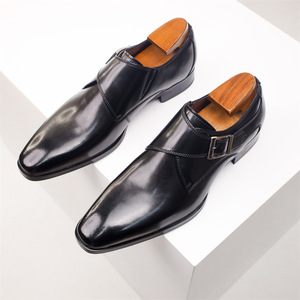 รองเท้าหนังสีน้ำตาลแบบ Monk Strap สำหรับผู้ชาย ยี่ห้อ IStapromo พร้อมหัวเข็มขัด สวมใส่สบาย เหมาะสำหรับงานทางการ งานเลี้ยง และใส่ทำงานในออฟฟิศ - Product Image 5