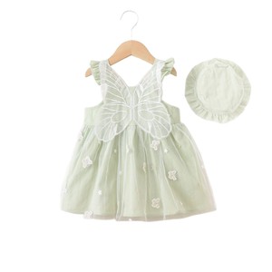 Vestido informal de estilo sólido para niñas de verano 1470 al por mayor con correa de decoración de encaje en el sombrero trasero incluido para niños de <span class=keywords><strong>6</strong></span> <span class=keywords><strong>a</strong></span>ños - Product Image 5