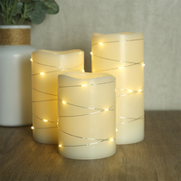Bougies à cire led 3D sans flammes, ensemble de 12 pièces, minuterie ivoire, décoration à distance de la maison