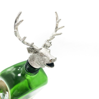 Verseur à vin en forme de tête de cerf de Noël, bouchon de bouteille de vin animal, bouchon de boisson, bouchon de bouteille d'alcool