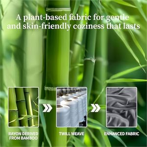 Cloudland 100% Set di biancheria da <span class=keywords><strong>letto</strong></span> in bambù 300 Set di biancheria da <span class=keywords><strong>letto</strong></span> in bambù viscosa per uso domestico comodo <span class=keywords><strong>copripiumino</strong></span> 3 pezzi - Product Image 2