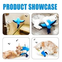 Juguete Interactivo para Gatos con Pájaro que Chirría, Alas Móviles, Nuevo Juguete para Gatos con Pájaro que Chirría Simulado, Juguete para Gatos de Interior
