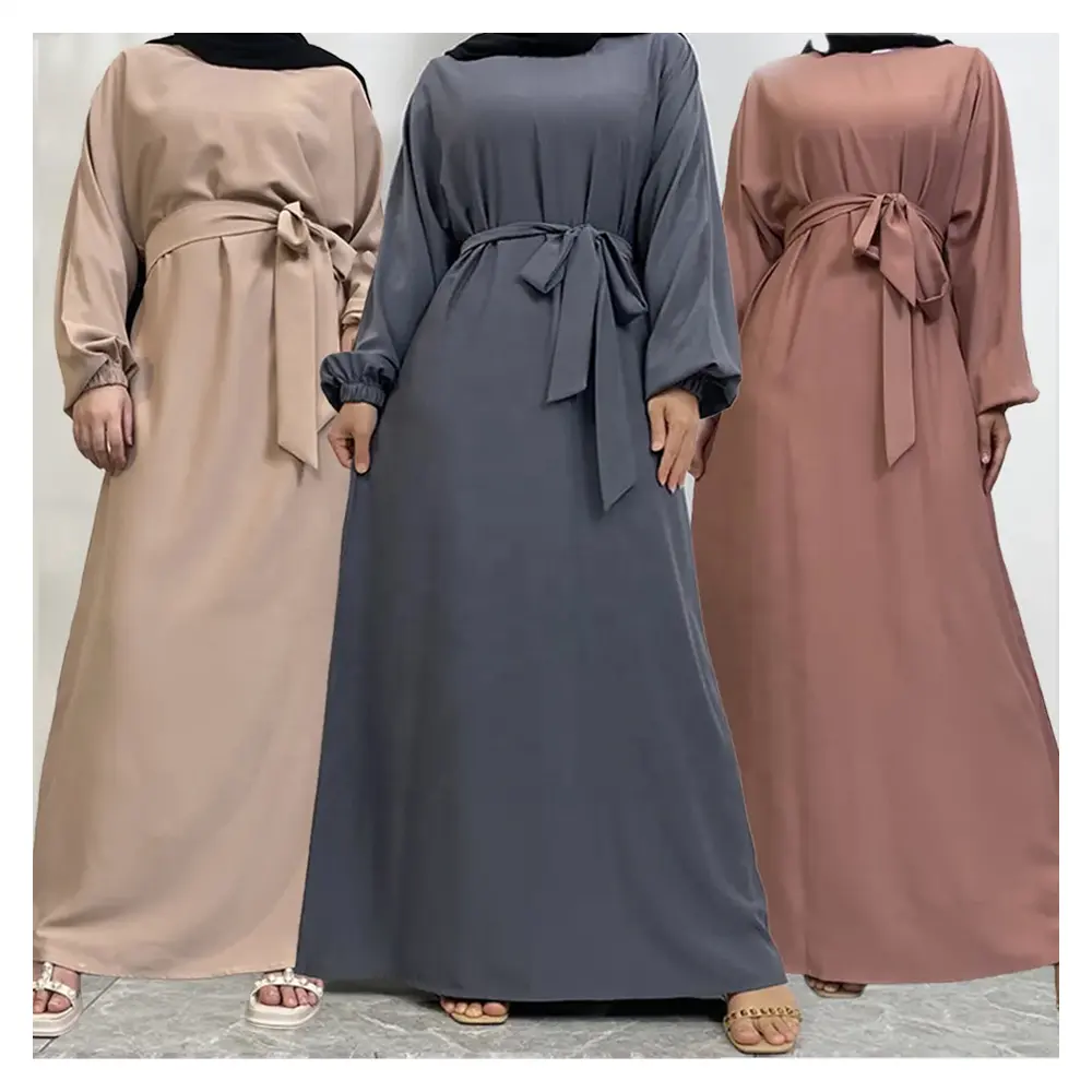 Abaya Wholesale Market in Dubai Abaya 2024 Turkish EID Modest Dresses with Pockets Elegant Nida Closed Abaya Women Muslim Dress