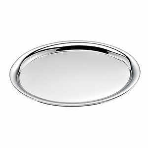 Vassoio Ovale Moderno 230x320mm, Piatto Decorativo in Acciaio Inox Cromato, Stile Contemporaneo - Product Image 2