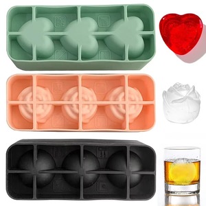 Moule à glaçons en forme de rose en silicone de qualité alimentaire avec couvercle pour cocktails et whisky - Product Image 1