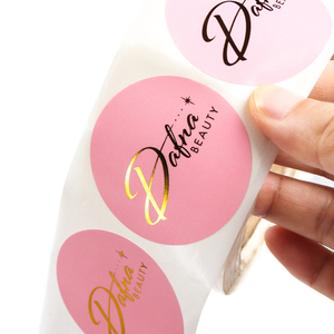 Vòng <span class=keywords><strong>Sticker</strong></span> Nhà Sản Xuất Tùy Chỉnh Vinyl Lá Màu Hồng Nhãn Dán Không Thấm Nước Oilproof Sinh Thái Thân Thiện Cho Bao Bì - Product Image 3