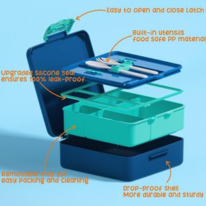 Lonchera Ecológica Moderna con Asa, Forma Cuadrada, para Adolescentes, Ensaladas, Frutas, Bocadillos, Caja de Plástico para Almuerzo, Venta al Por Mayor - Product Image 2