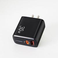 Promo Panas Charger Dinding Cepat 30W PD+QC3.0 Dual Port USB-C/A Adaptor Perjalanan Colokan US/EU/UK untuk iPhone Samsung Android