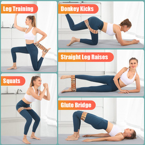 Tùy chỉnh phụ nữ hip Workout Yoga vòng siêu đàn hồi chống trượt Vải Polyester tập thể dục kháng chiến lợi phẩm ban nhạc 3 cấp độ kháng - Product Image 4