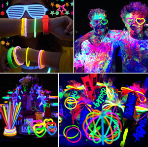 Spanduk Gantung Pesta Ulang Tahun Anak-anak, Bintang, Titik-titik, Garland, Balon Fluorescent Glow Non-toksik, Tongkat Pijar, Hiasan Kue, Dekorasi Meja - Product Image 5