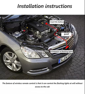 3 LED cảnh báo đèn nhấp nháy đèn cho xe phía trước lưới tản nhiệt nhấp nháy không thấm nước Led Xe nhấp nháy nhấp nháy ánh sáng khẩn cấp LED - Product Image 5