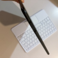 Keyboard Nirkabel USB Mekanik Mini Slim Universal Baru Mouse Ultra-tipis Sentuh Kustom Prancis AZERTY