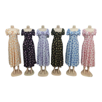 Nouvelle robe à volants rétro élégante col carré printemps et été décontracté plage femmes
